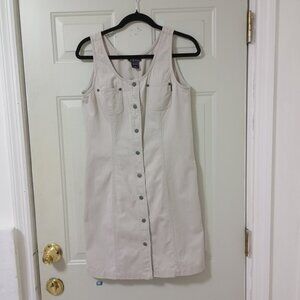 NY jeans new York & company Women's Sleeveless Jean Dress. Midi Cream Size 4